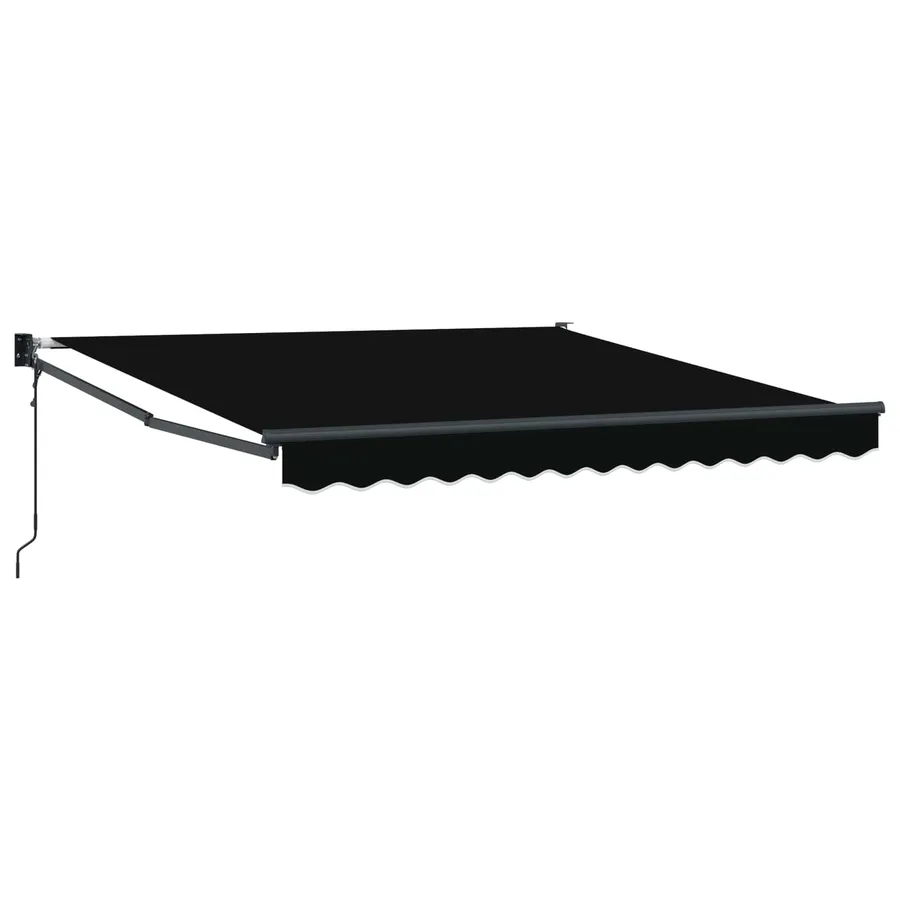Auvent rétractable Noir 350 x 250 cm Polyester et métal - 2