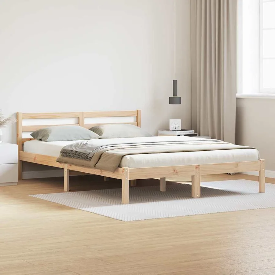 Cadre de lit Marron 225,5 x 165,5 x 69,5 cm Bois de Pin Massif