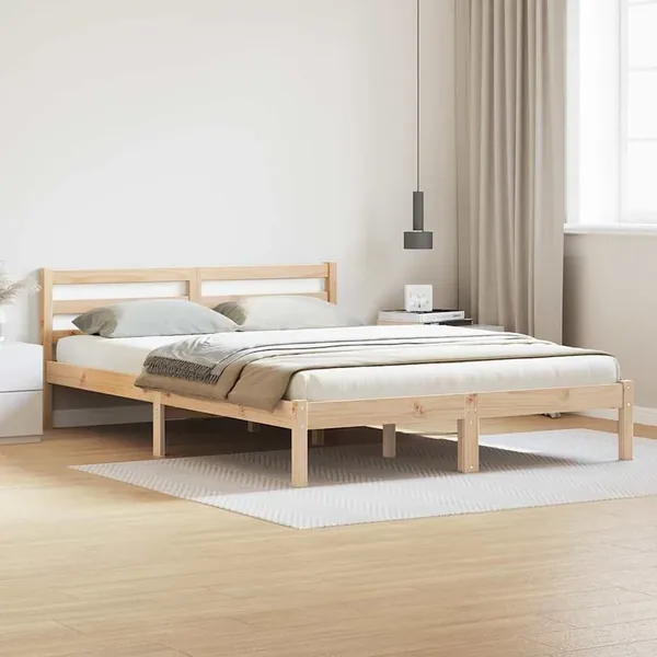 Cadre de lit Marron 225,5 x 165,5 x 69,5 cm Bois de Pin Massif