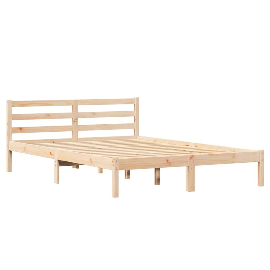 Cadre de lit Marron 225,5 x 165,5 x 69,5 cm Bois de Pin Massif - 2