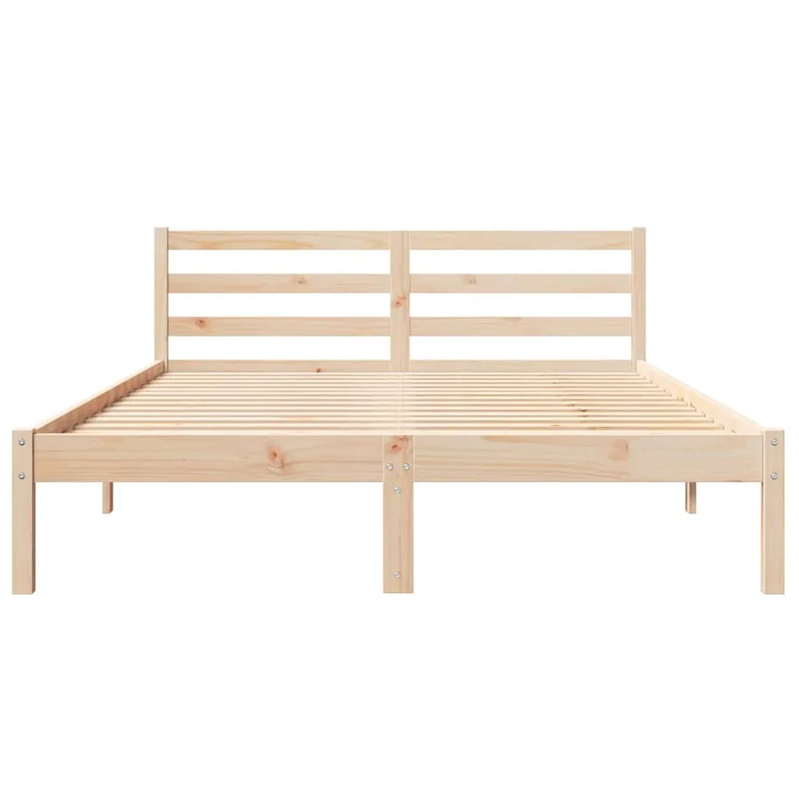 Cadre de lit Marron 225,5 x 165,5 x 69,5 cm Bois de Pin Massif - 5