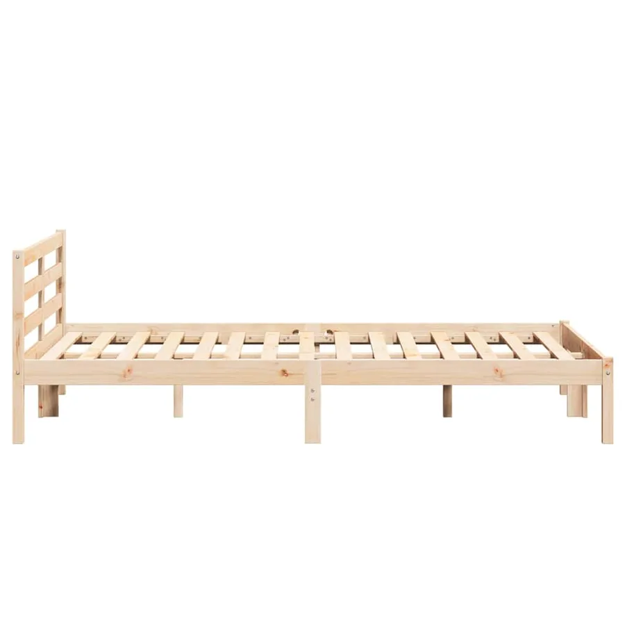 Cadre de lit Marron 225,5 x 165,5 x 69,5 cm Bois de Pin Massif - 6