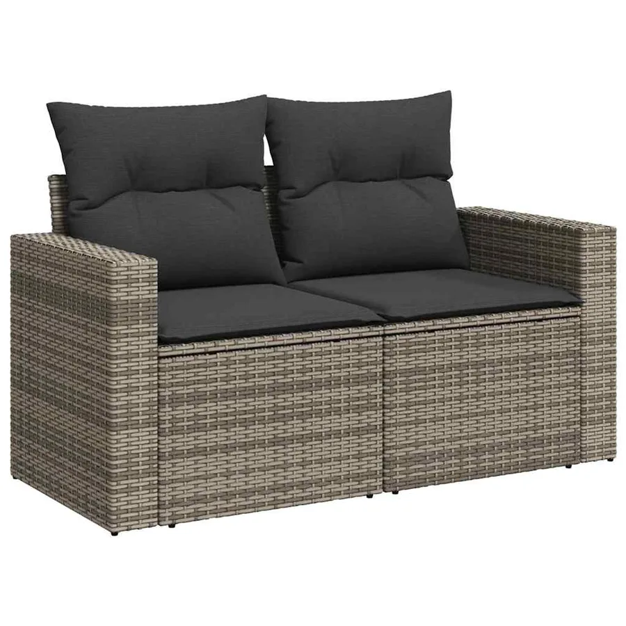 Ensemble de canapé de jardin 13 pcs Gris polyrotin - 4