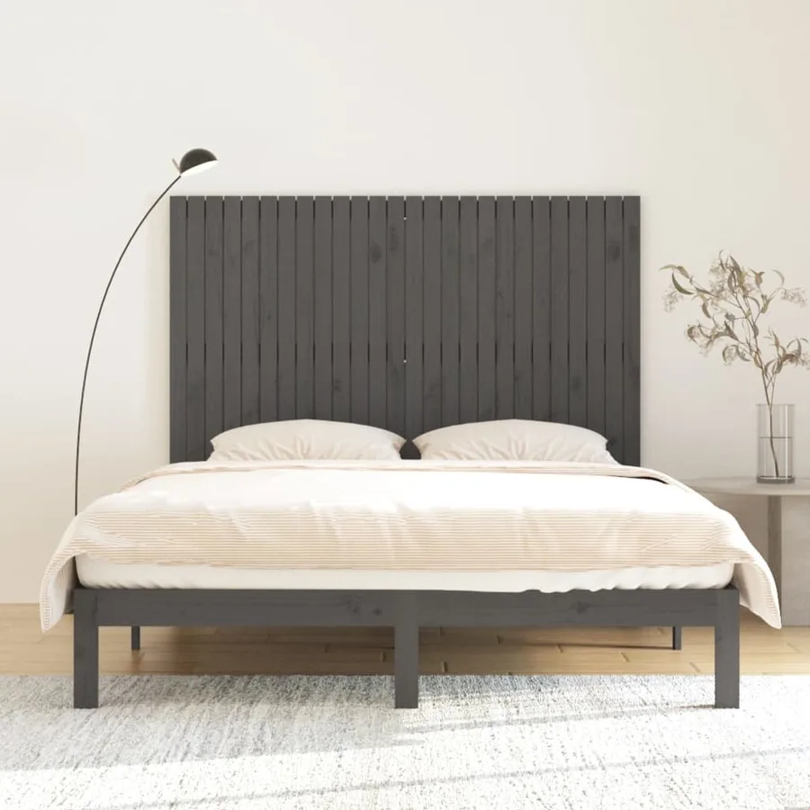 Tête de lit murale Gris 166x3x110 cm Bois massif de pin - 3