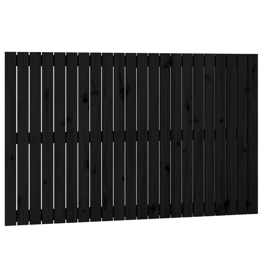 Tête de lit murale Noir 140x3x90 cm Bois massif de pin - 2