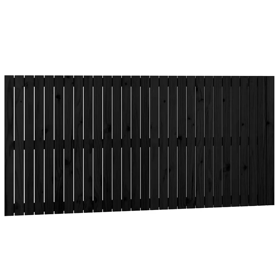 Tête de lit murale Noir 185x3x90 cm Bois massif de pin - 2