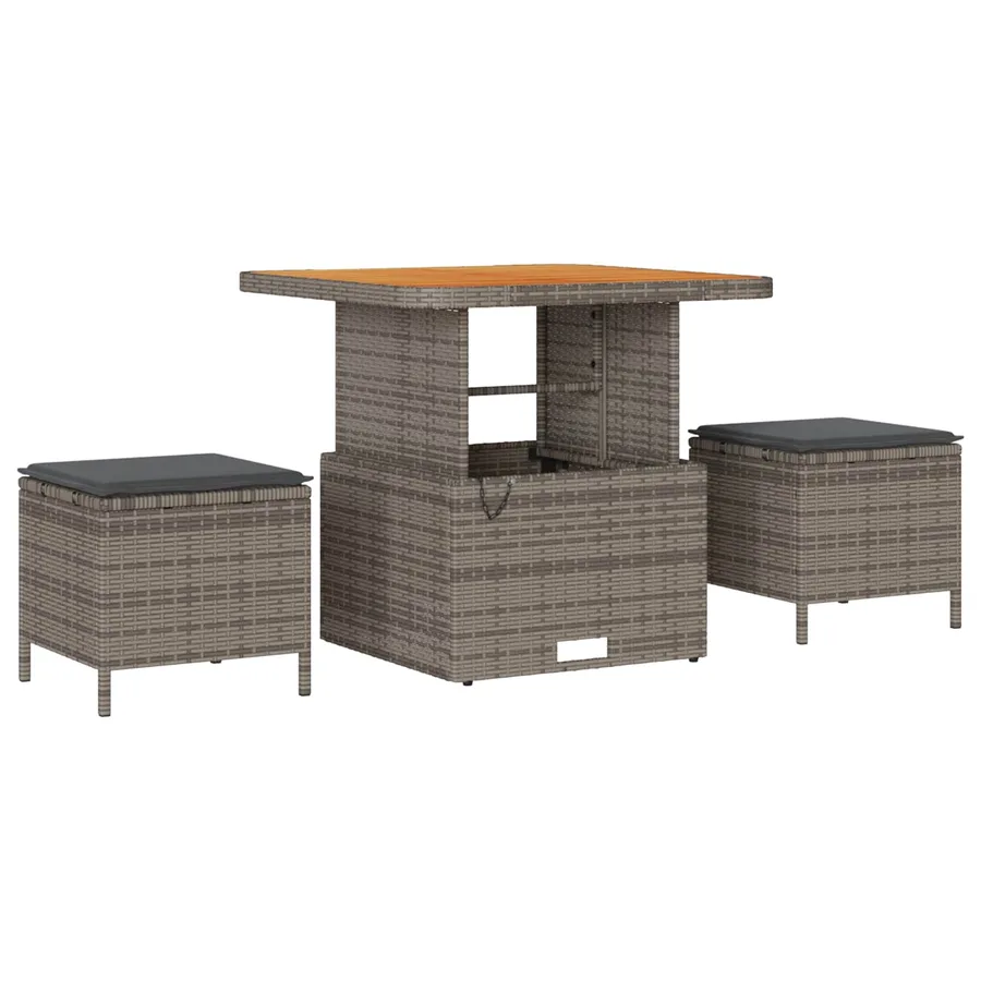 Ensemble de canapé de jardin 8 pcs Gris polyrotin - 4
