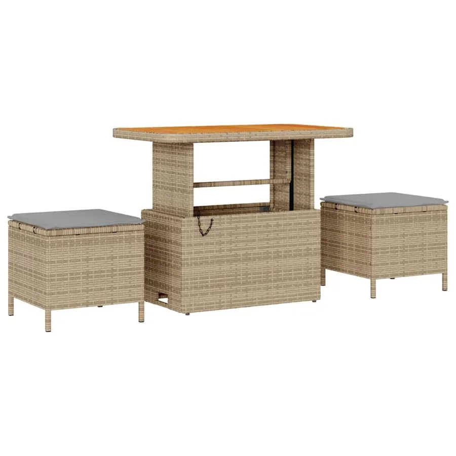Ensemble de canapé de jardin 8 pcs Beige polyrotin - 6