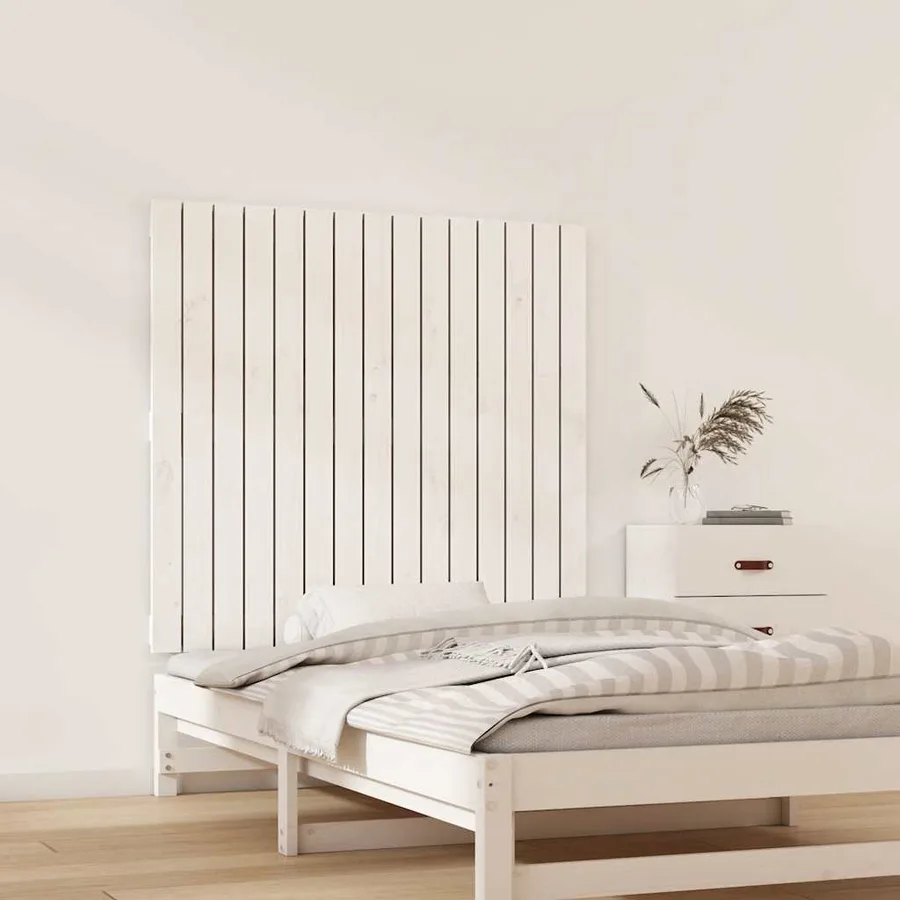 Tête de lit murale Blanc 95,5x3x90 cm Bois massif de pin - 3