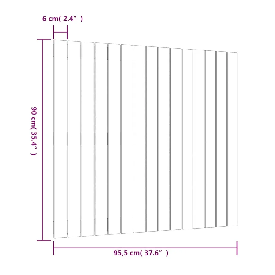 Tête de lit murale Blanc 95,5x3x90 cm Bois massif de pin - 8