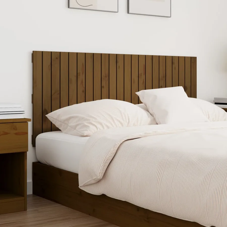 Tête de lit murale Marron miel 140x3x60 cm Bois massif de pin - 3