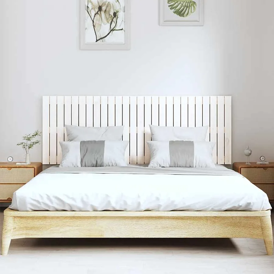 Tête de lit murale Blanc 166x3x60 cm Bois massif de pin - 3