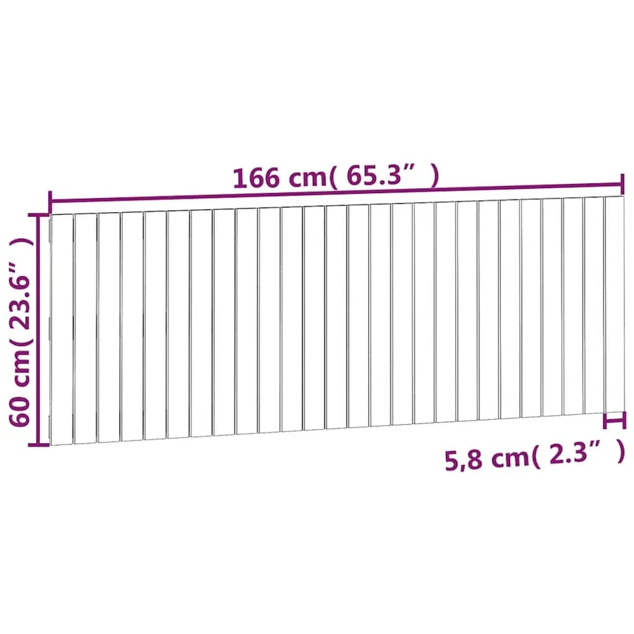 Tête de lit murale Blanc 166x3x60 cm Bois massif de pin - 8