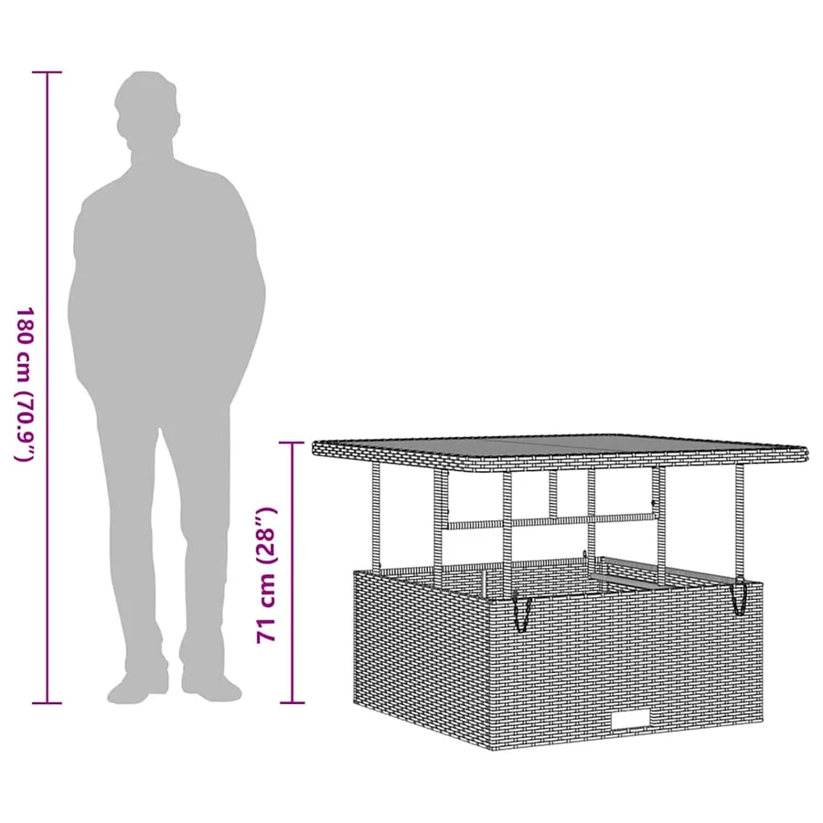 Ensemble de salle à manger pour jardin Beige polyrotin - 13