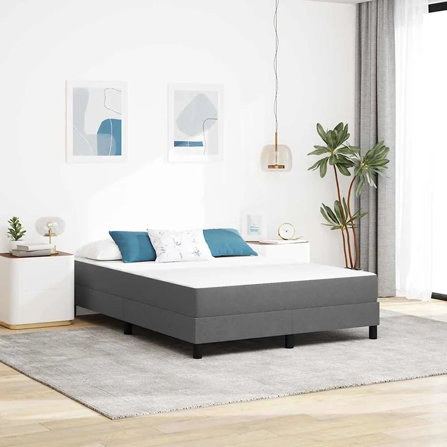 Matelas de Lit avec matelas Gris clair 140 x 190 cm tissu