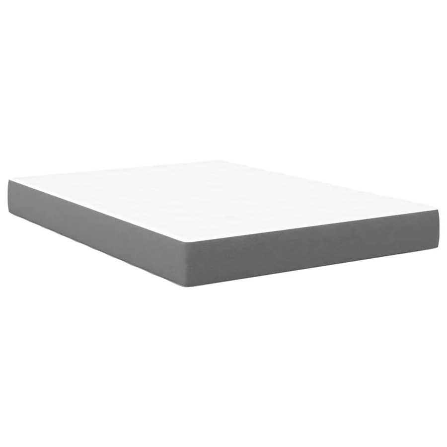 Matelas de Lit avec matelas Gris clair 140 x 190 cm tissu - 2