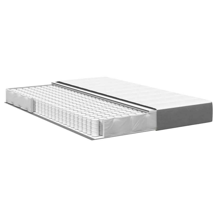 Matelas de Lit avec matelas Gris clair 140 x 190 cm tissu - 4