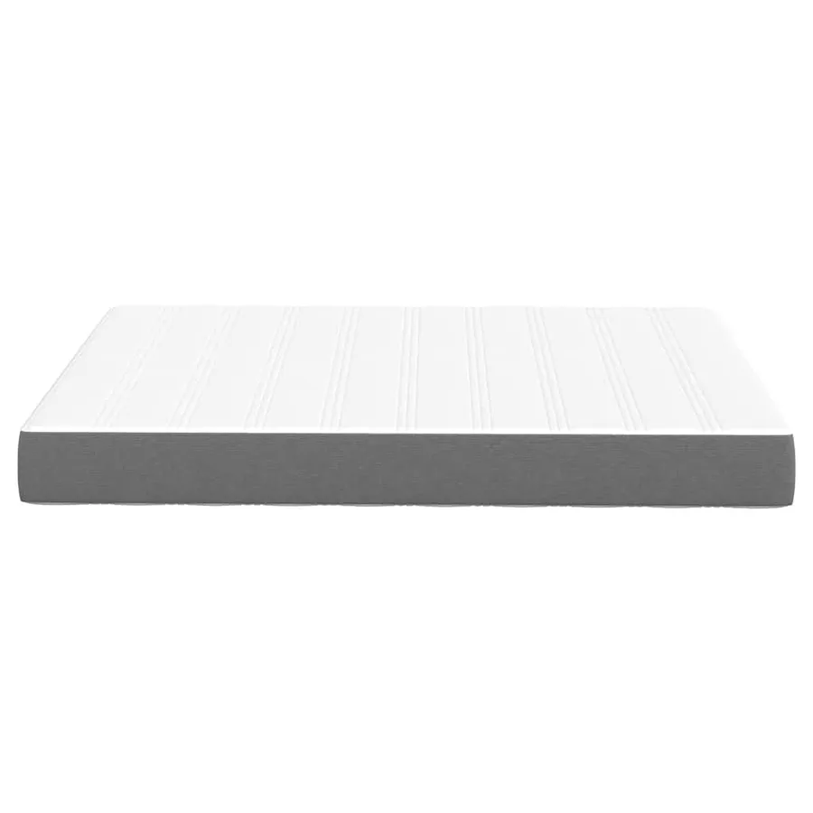 Matelas de Lit avec matelas Gris clair 140 x 190 cm tissu - 5