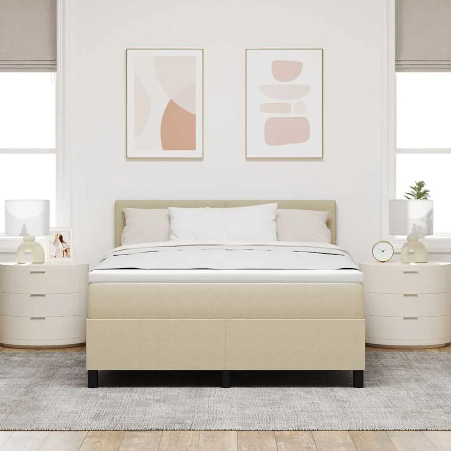 Lit à ressort LED Gris clair et blanc 160 x 200 cm - 4
