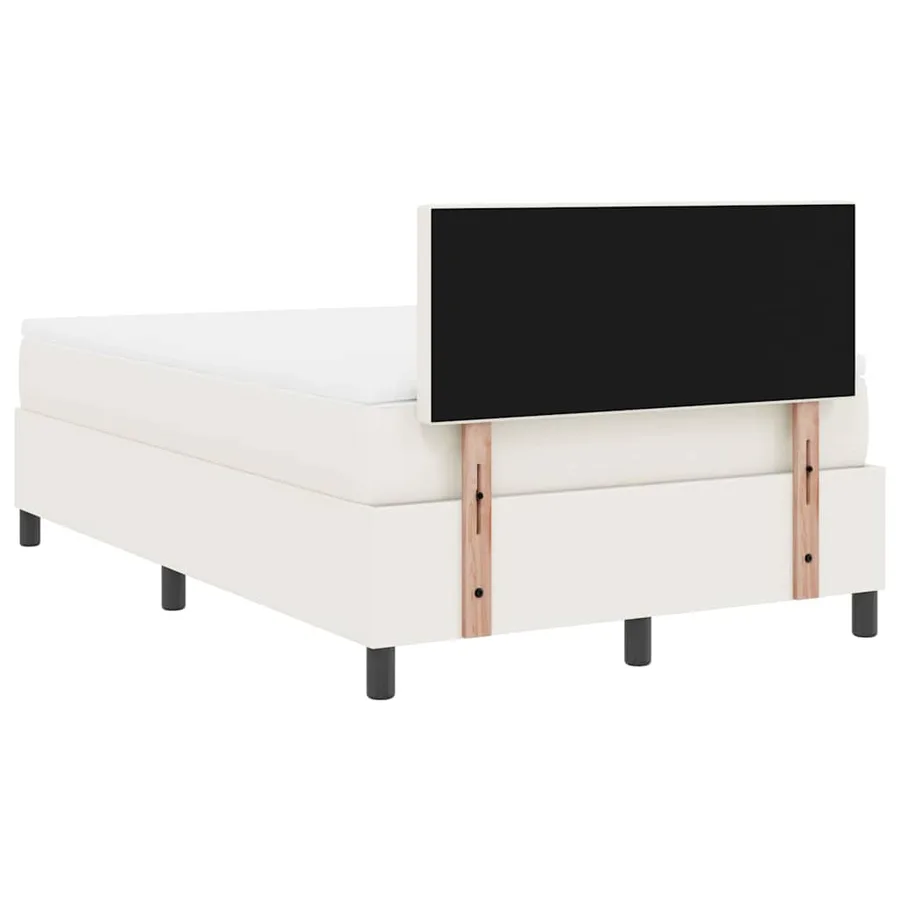 Lit à ressorts avec tête de lit Crème et Blanc 120 x 200 cm - 9