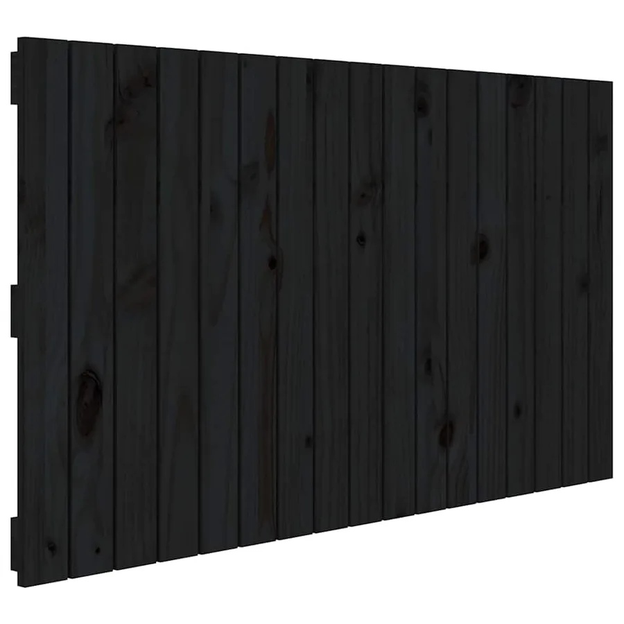 Tête de lit murale Noir 108x3x60 cm Bois massif de pin - 2