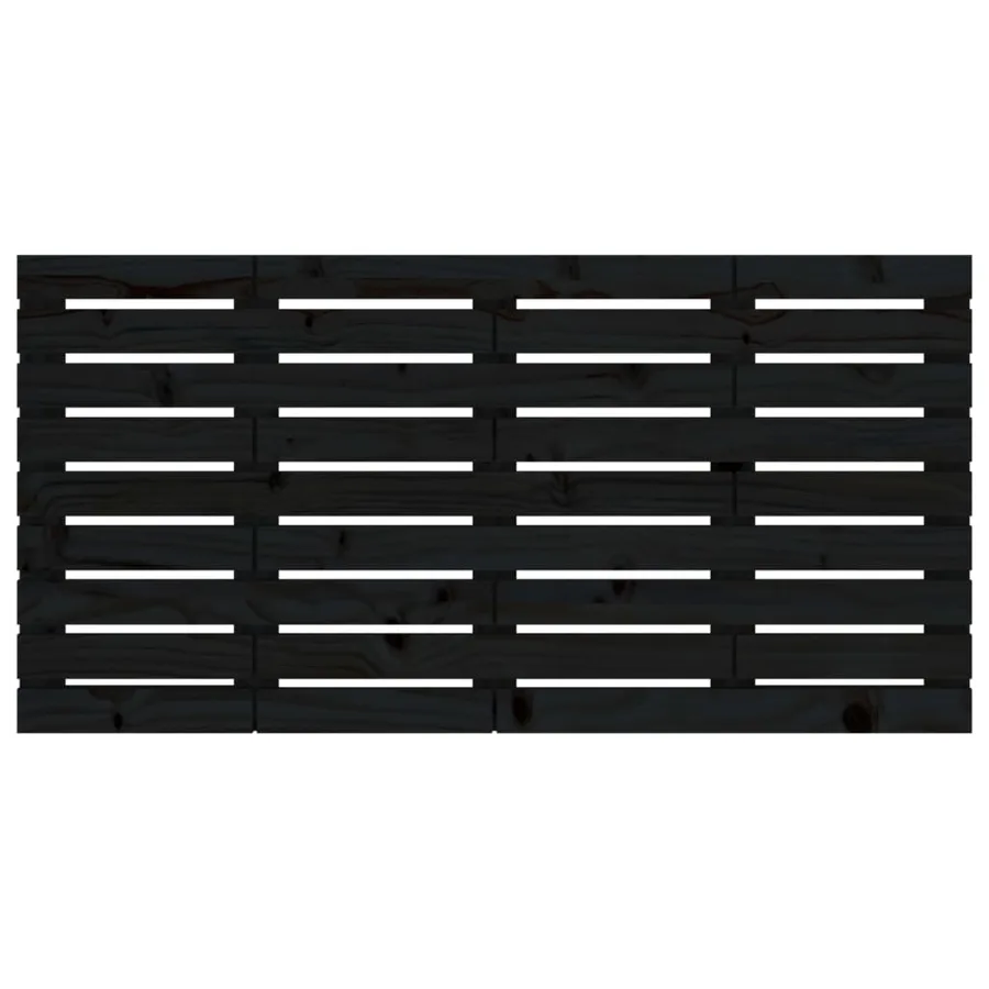 Tête de lit murale Noir 146x3x63 cm Bois massif de pin - 4