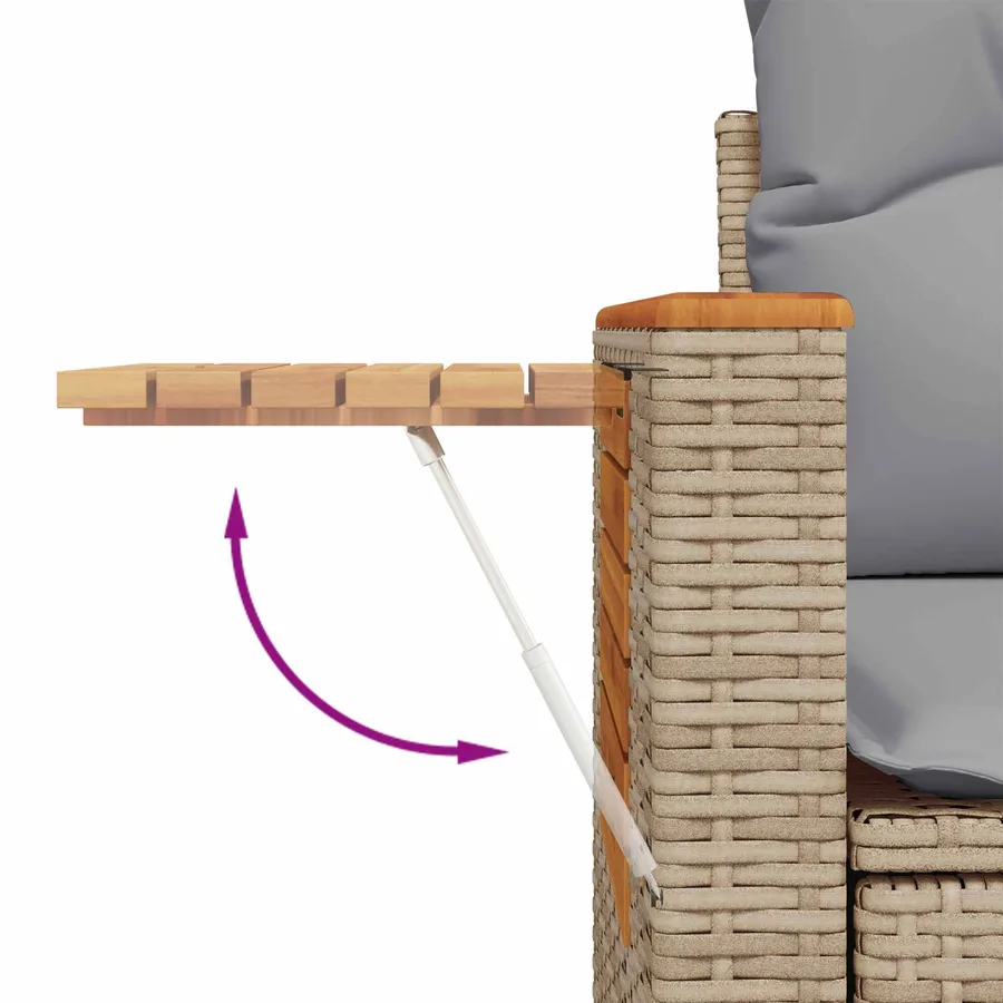 Ensemble de canapé de jardin 8 pcs Beige polyrotin - 8
