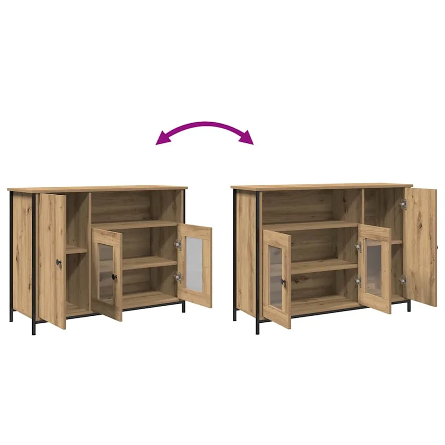 Buffet Chêne artisanal 100 x 35 x 75 cm - 9