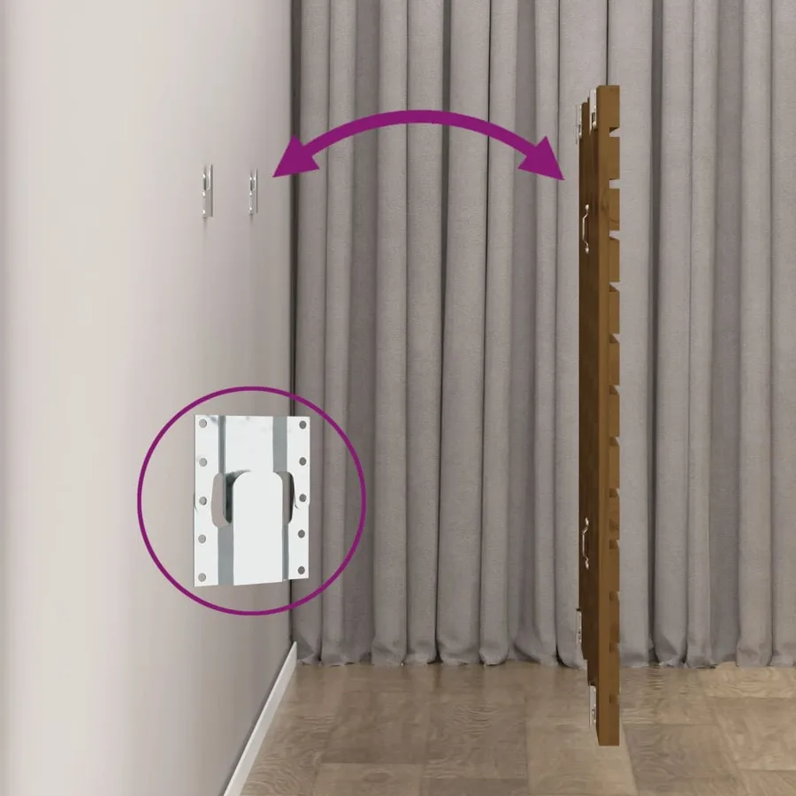 Tête de lit murale Marron miel 156x3x91,5 cm Bois massif de pin - 6