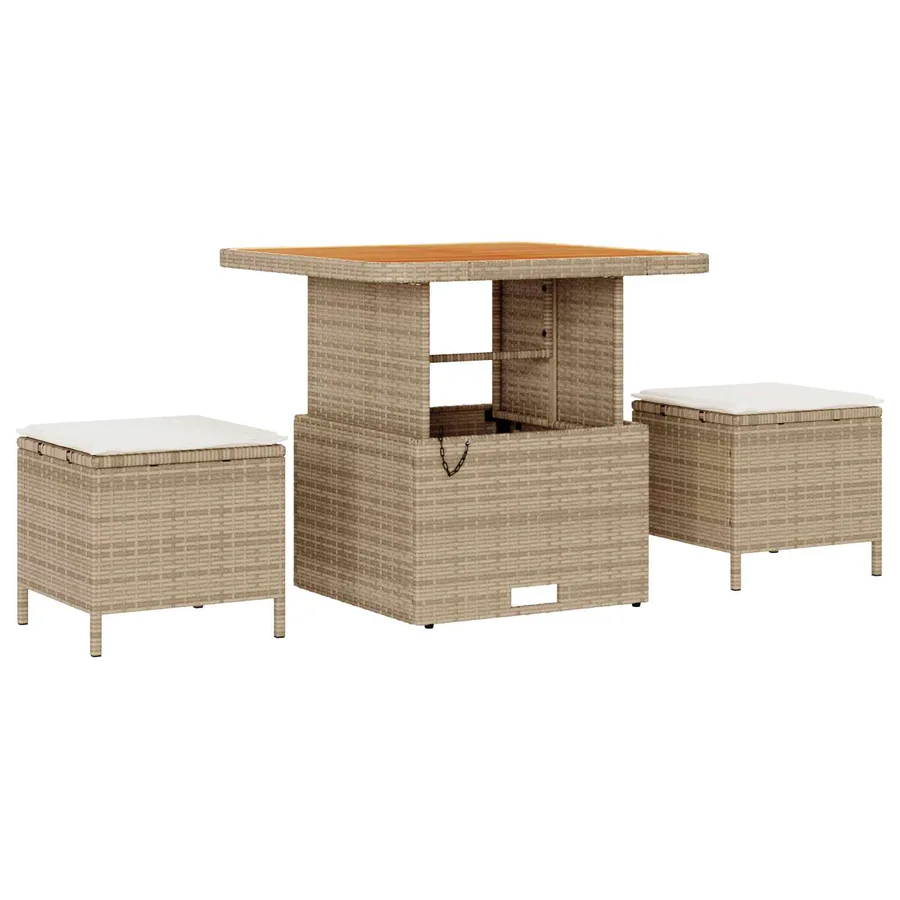 Ensemble de canapé de jardin 11 pcs Beige polyrotin - 4
