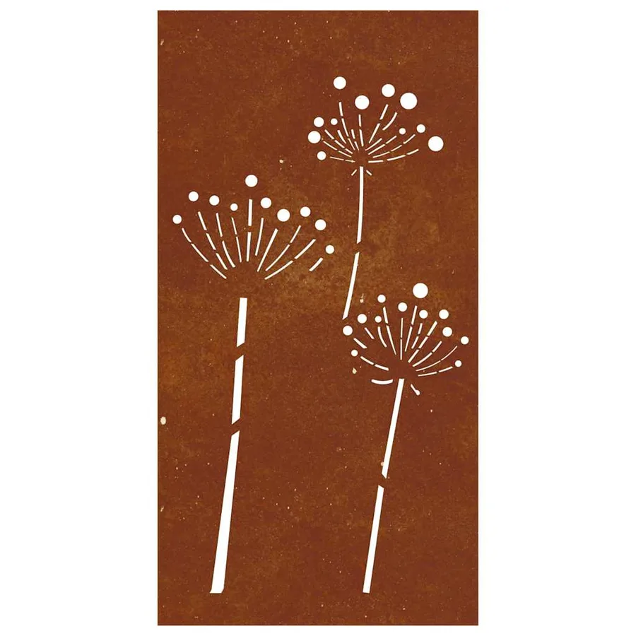 Décoration murale jardin 105x55 cm acier corten design de fleur - 5