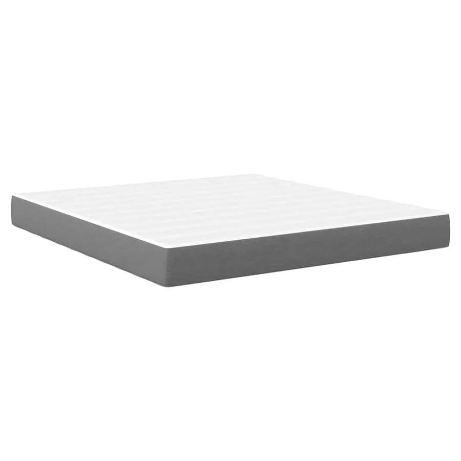 Matelas de Lit avec matelas Gris clair 180 x 200 cm tissu - 2