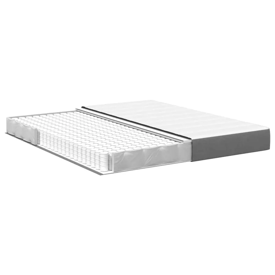 Matelas de Lit avec matelas Gris clair 180 x 200 cm tissu - 4