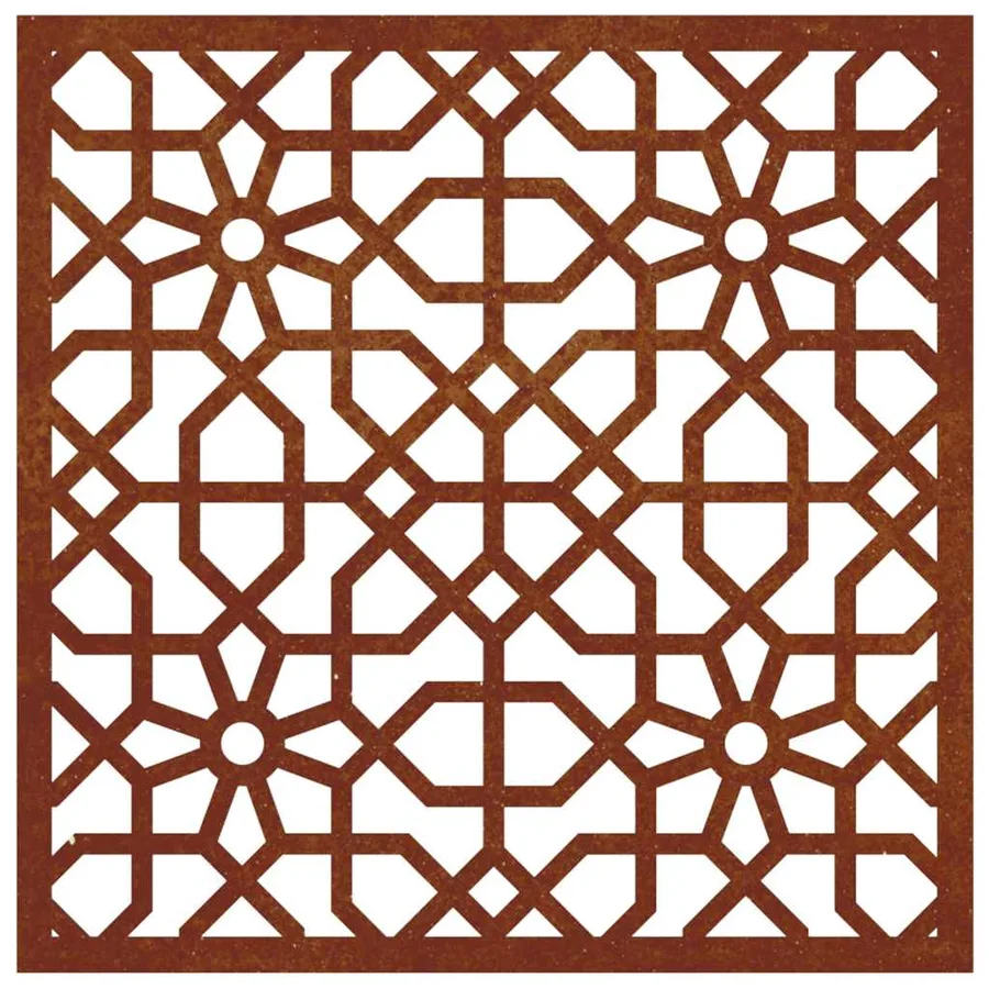 Décoration murale jardin 55x55 cm acier corten design mauresque - 4