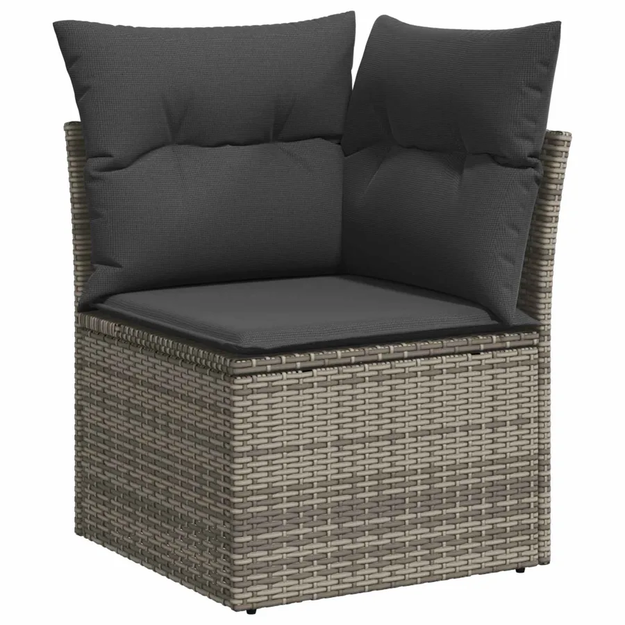 Ensemble de canapé de jardin 11 pcs Gris polyrotin - 7
