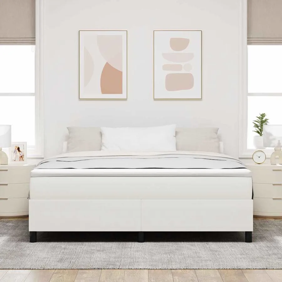 Lit à ressorts Crème et Blanc 180 x 200 cm - 4