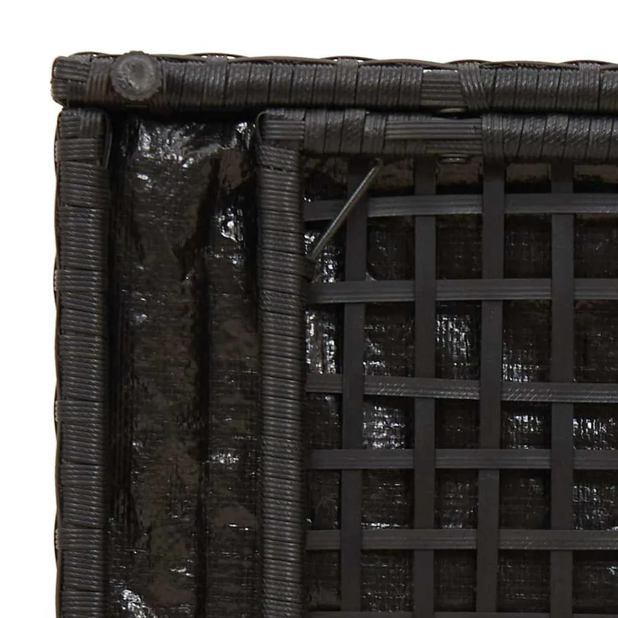 Boîte à coussins avec stockage Noir 50 x 50 x 50 cm polyrotin - 10