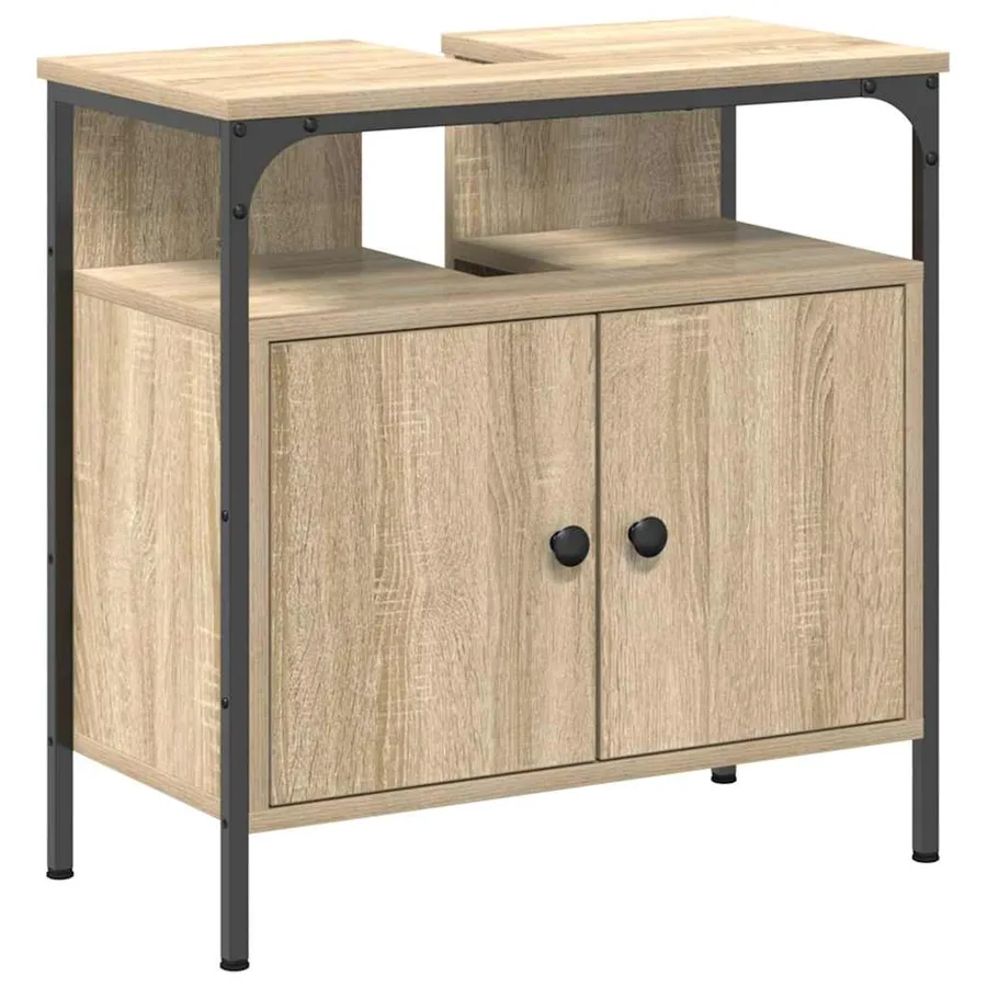 Ensemble de mobilier de salle de bain avec étagère 2 pcs Marron - 5