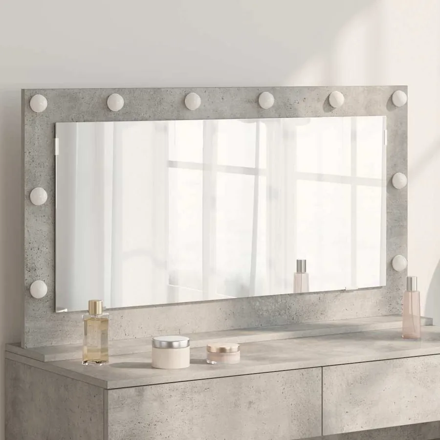 Miroir de vanité Rectangulaire Gris béton 100 x 55 x 18 cm