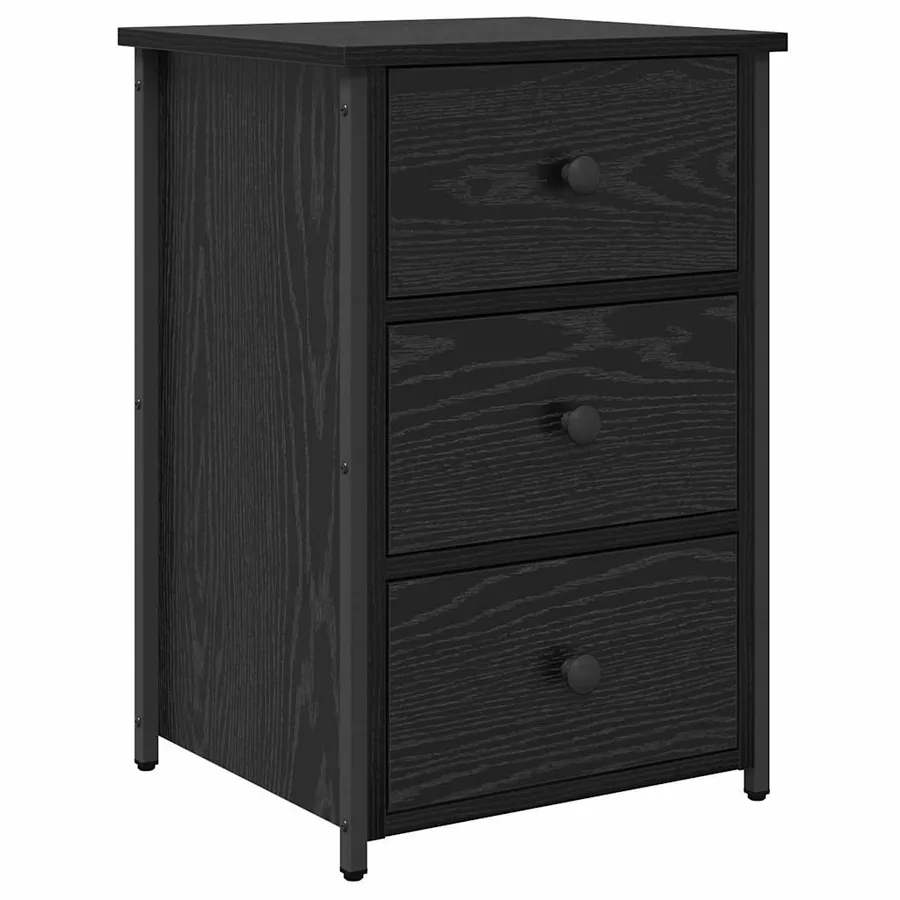 Cabinet de chevet avec tiroir Chêne noir 40 x 36 x 60 cm - 2