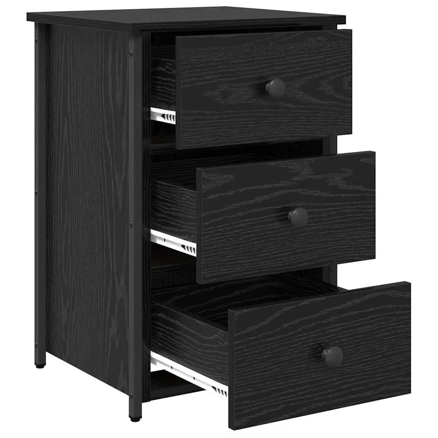 Cabinet de chevet avec tiroir Chêne noir 40 x 36 x 60 cm - 5
