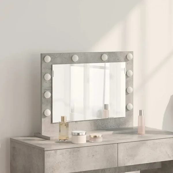 Miroir de vanité Rectangulaire Gris béton 60 x 45 x 18 cm
