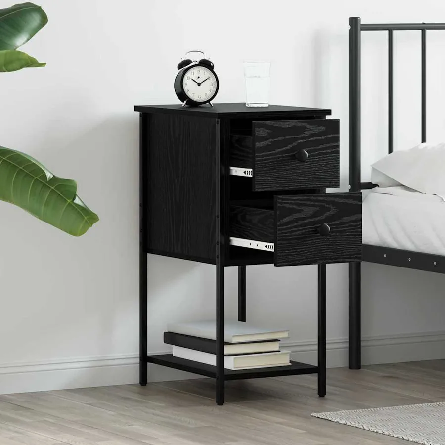 Cabinet de chevet Chêne noir 32 x 42 x 70 cm Bois d'ingénierie - 4