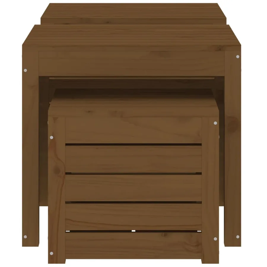 Ensemble de boîtes de jardin 3 pcs marron miel bois pin massif - 6