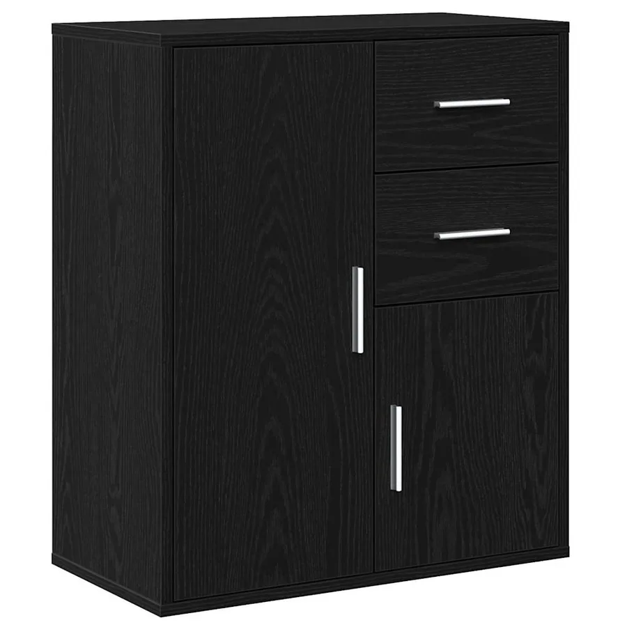 Buffet avec tiroir Chêne noir 60 x 31 x 70 cm Bois d'ingénierie - 2