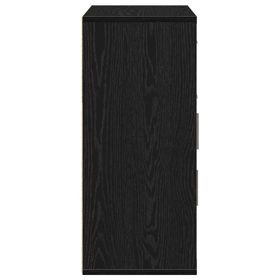 Buffet avec tiroir Chêne noir 60 x 31 x 70 cm Bois d'ingénierie - 7