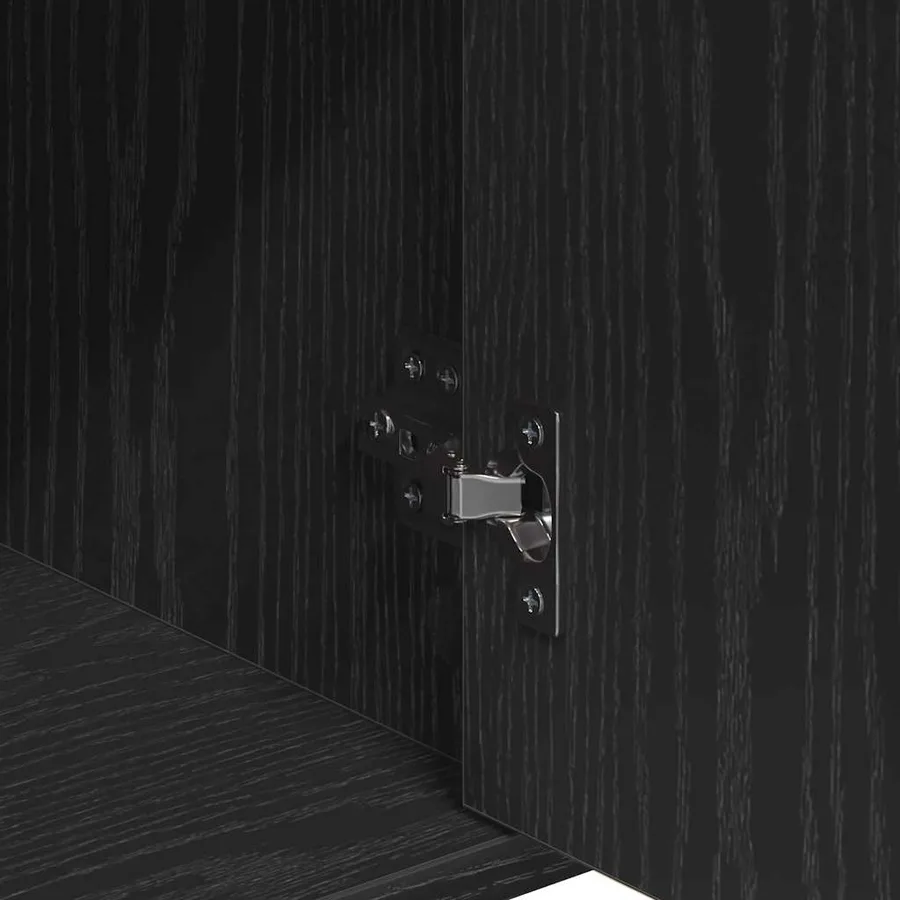 Buffet avec tiroir Chêne noir 60 x 31 x 70 cm Bois d'ingénierie - 9