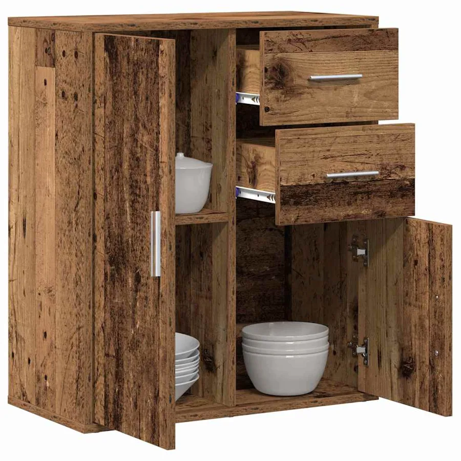 Buffet Bois ancien 60 x 31 x 70 cm Bois d'ingénierie - 3