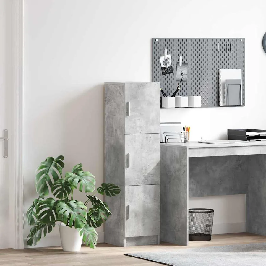 Haut Armoire Gris béton 31.5 x 32 x 122.5 cm