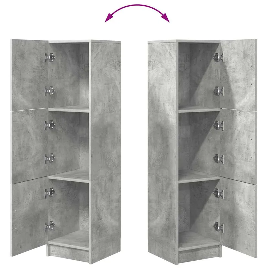 Haut Armoire Gris béton 31.5 x 32 x 122.5 cm - 11
